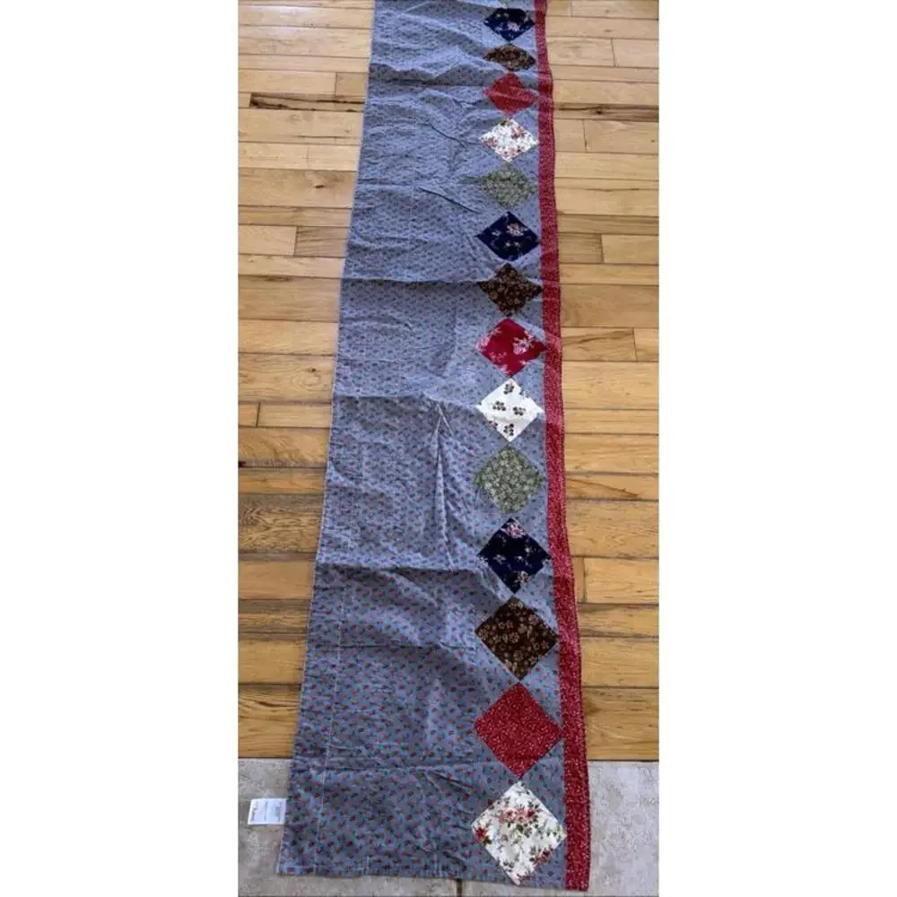 Lot 4 JCPenney Country Blue Floral Patchwork Quilted Valances 17x79” Farm Cottag